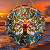 Tree of Life Stained Glass Acrylic Hanging Decor: Divine Beauty for Your Faith Space ✨