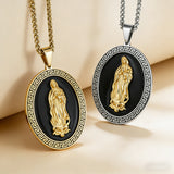 Vintage Our Lady of Guadalupe Stainless Steel Necklace | Catholic Religious Jewelry