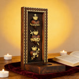 Holy Family Three Sacred Hearts Candlestick Wooden Carved Tabletop Arrangement