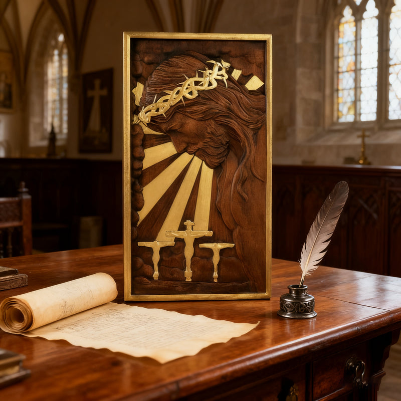 Plaque commemorating Good Friday, remembering the meaning of Jesus' crucifixion