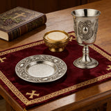 Jerusalem Holy Grail (Cup & Saucer Set) - Authentic Kiddush Cup for Shabbat, Passover & Special Occasions