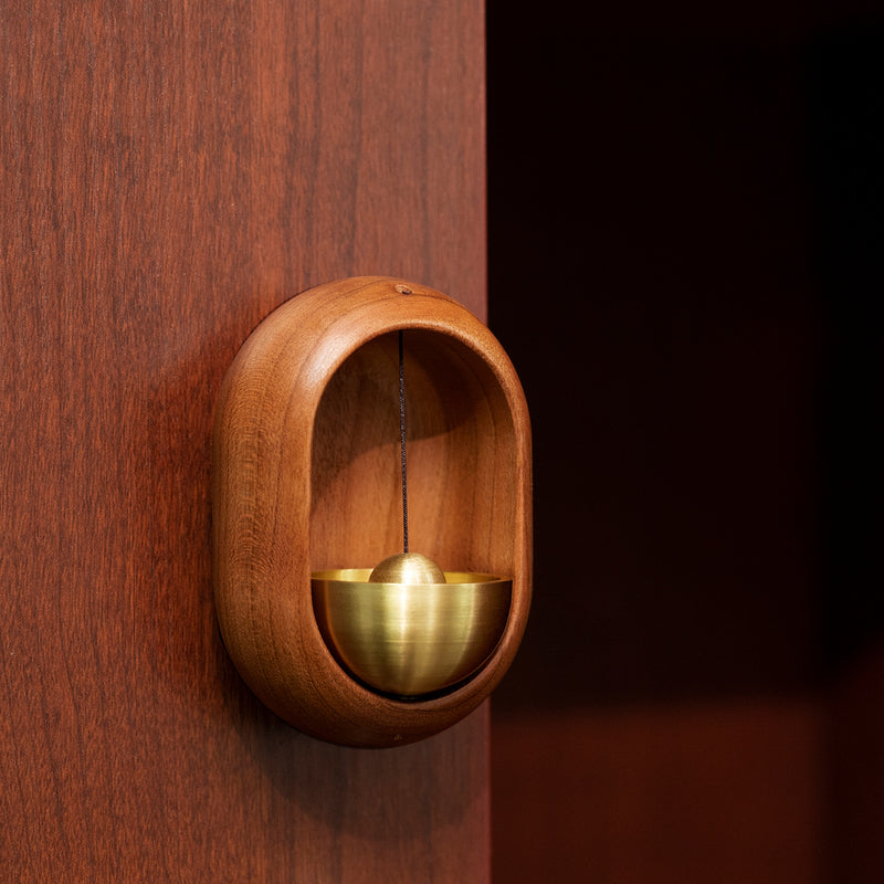 Door Opening Bell,shopkeepers Bell for Hanging on Door,Magnetic Attached Wood Doorbell,Creative Gift,Ornaments and Hanging Decoration for Entrance,Fridge Sticker Decor
