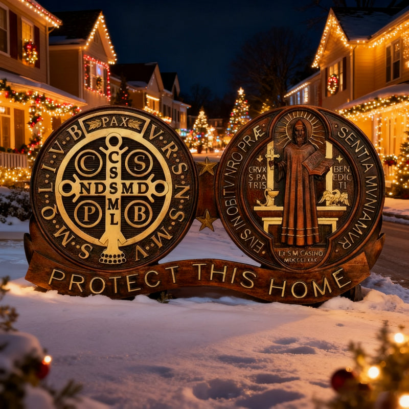 St. Benedict's Exorcism Medal Christian Wall Plaque - Best Christmas Gift