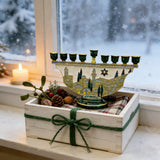 Hand-Painted Jerusalem Holy City Menorah: Light Up the Spirit of the Sacred City