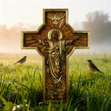Ascension of Jesus wood carving cross