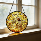 Jesus & Creation Stained Glass Suncatcher: Light, Faith, and the Beauty of God’s World
