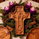 Bgcopper Ascension of Jesus wood carving cross