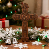 Wooden crucifix of the Virgin, Virgin Mary, Baby Jesus, religious wooden icon, wall crucifix, wall decoration