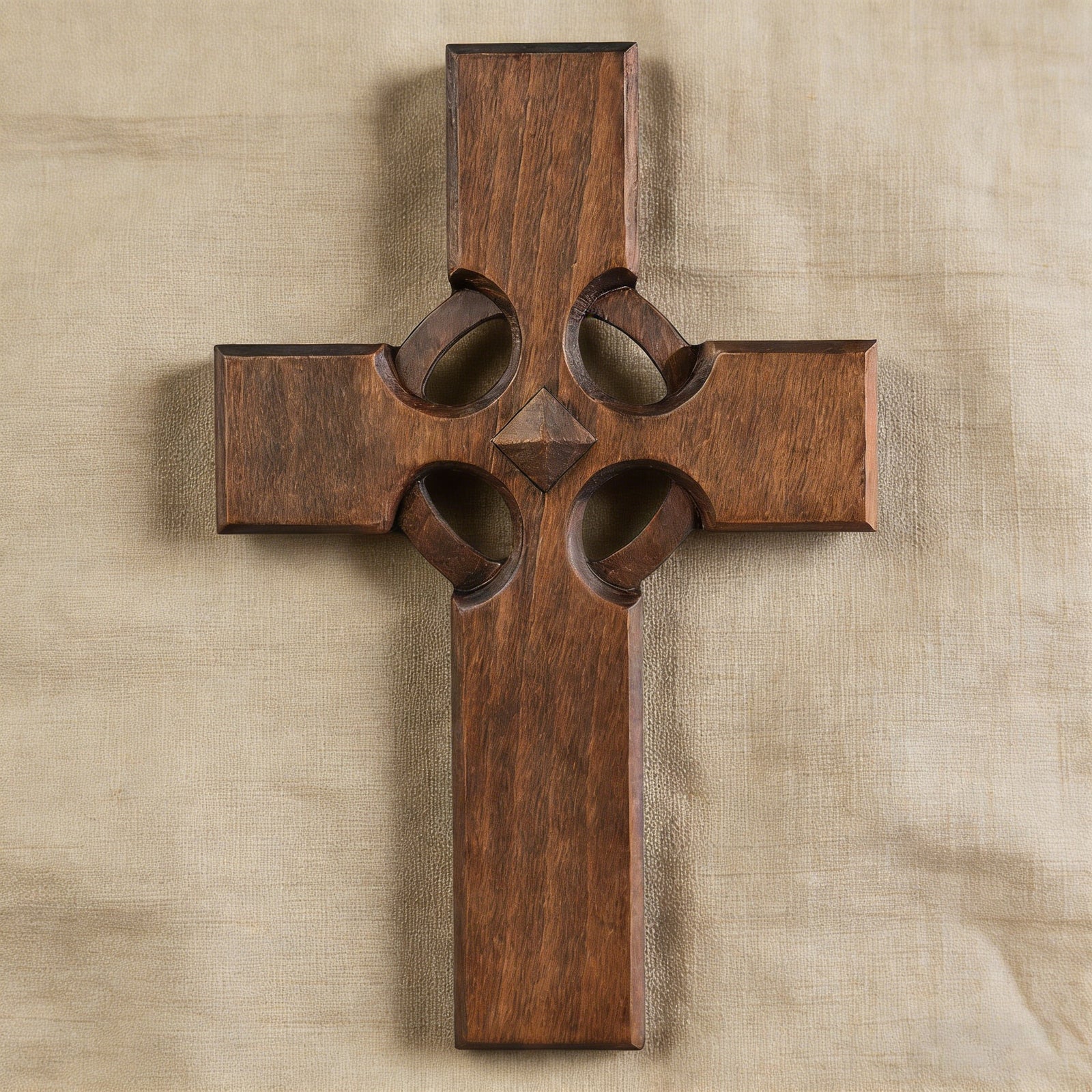 Irish Celtic Cross Wooden Hand Carved Cross for Wall Decor