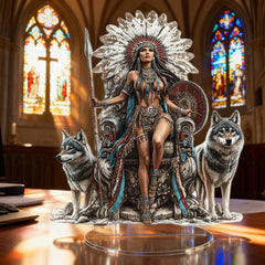 Native American-Inspired 2D Acrylic Tabletop Decor: A Symbol of Courage & Stewardship product image