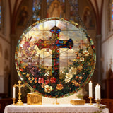 Stained Glass Cross Acrylic Suncatcher: A Christian Symbol of Beauty & Redemption