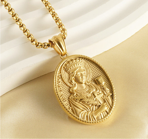 18K Gold Plated Saint Barbara Necklace