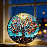 Tree of Life Stained Glass Suncatcher: Faith, Growth, and Light