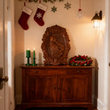 Bgcopper Mutter Maria mit Baby Jesus Holz schnitzerei Dekor