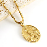 18K Gold Plated Our Lady of Fatima Medal Necklace