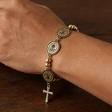 St. Benedict Stainless Steel Beaded Bracelet
