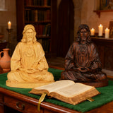 🕊️ Jesus Meditation Wooden Statue - Desk Sculpture for Prayer & Reflection