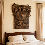Handcrafted Solid Wood Wall Art - Commemorating the Second Amendment