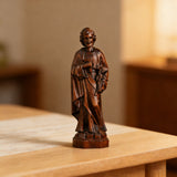 Joseph Wooden Round Carved Tabletop Ornament
