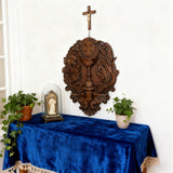 First Communion Christian Wood Carving - Sacrament of the Holy Eucharist Plaque