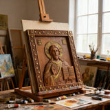 Jesus Christ Pantocrator Wood Carving