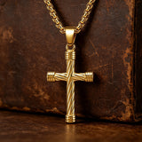 Men’s Twisted Rope Cross Necklace – Faith, Strength & Modern Devotion