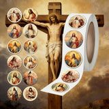 500PCS Original Bible-Inspired Motivational Stickers Roll: Cross-Border Decorative Adhesive Seals for Journals & Crafts