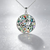 Owl Tree of Life Alloy Necklace – Wisdom, Growth & Iridescent Beauty