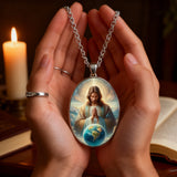 “Divine Jesus” Christian Necklace – A Symbol of Faith, Protection, and God’s Universal Love