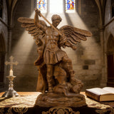 Boxwood Archangel Michael Carving: A Christmas Gift of Divine Protection