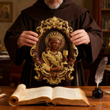 🛡️ Saint Barbara Wood Carving – Handcrafted Devotional Art