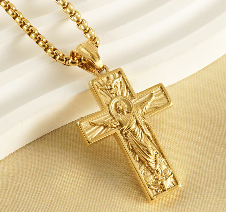 18K Gold Plated Ascension Cross Necklace - Thank you for your love and forgivness