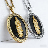 Vintage Our Lady of Guadalupe Stainless Steel Necklace | Catholic Religious Jewelry