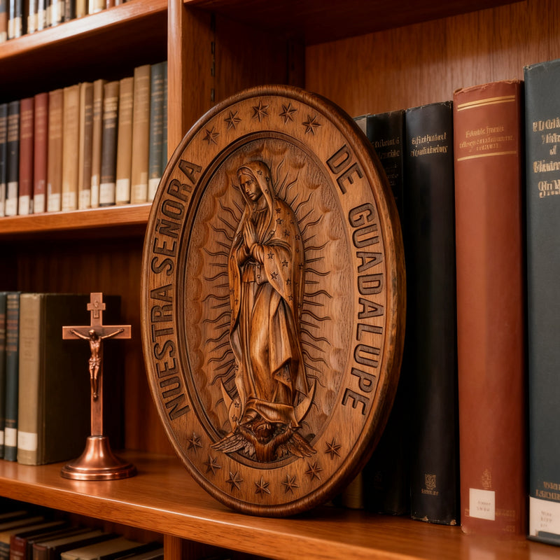 Vintage Colorful Our Lady of Guadalupe Wood Carving 🎨🪵 - Patron Saint of the Americas & Unborn Children 🙏🛡️