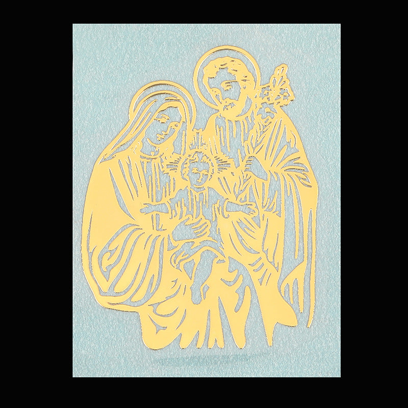 Luxury Religious Jesus Virgin Mary Gold Plated Copper Mobile Phone Decorative Sticker