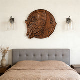 Owl Hand-Carved Beechwood Wall Art