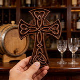 Celtic Love Cross Hand-Carved Wooden Wall Art: Faith, Unity, and Timeless Craft