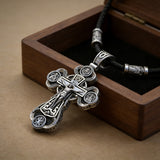 Two-Sided Devotional Cross - Jesus & Mary in 925 Silver - Wearable Faith