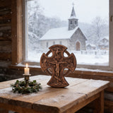 Hand-Carved Beechwood “Hand of Redemption” Crucifix | The Passion and Divine Grace of Christ