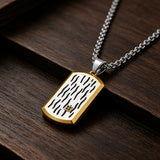 Water Ripple Texture Dog Tag Pendant Necklace