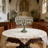 Vintage Vine & Flower 9-Branch Jewish Menorah