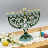 Hanukkah Hand-Painted Menorah: Illuminate the Jewish People's Covenant of Light with Artisan Brushstrokes