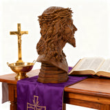 Boxwood Jesus Crown with Thorns Half-Length Desktop Ornament