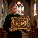 The Baptism of Christ Hand-Carved Wooden Wall Art: A Sacred Tribute to New Life