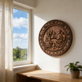 The Last Supper Round Wooden Sculpture