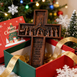Nativity Scene Crucifix Wooden Wall Decoration