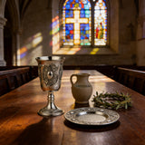 Jerusalem Holy Grail (Cup & Saucer Set) - Authentic Kiddush Cup for Shabbat, Passover & Special Occasions