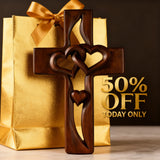 50% Off Today!Interwoven Hearts Wood Cross - A God-Centered Symbol for Marriage & Anniversaries