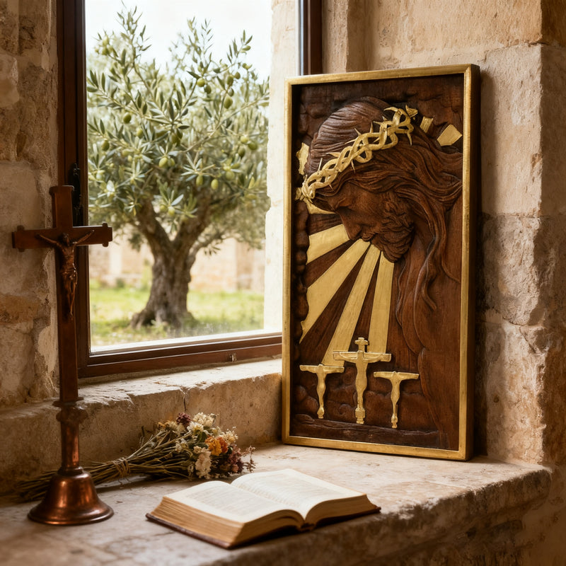 Plaque commemorating Good Friday, remembering the meaning of Jesus' crucifixion