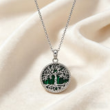 Tree of Life Malachite S925 Silver Necklace – Growth, Heritage & Natural Elegance